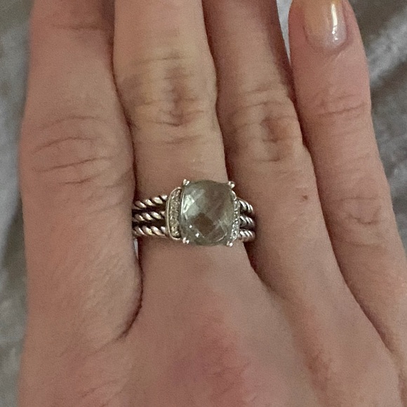 David Yurman Petite Wheaton Prasiolite & Diamond Ring - Picture 7 of 13